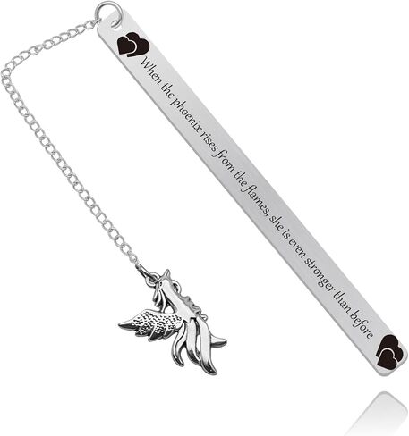 Phoenix Gifts Inspirational Quote Bookmark for Women Men Sister Friends Wife Book Lover Bookish Bookworm Metal Phoenix Bookmark New Beginning Gifts in Saudi Arabia