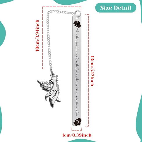 Phoenix Gifts Inspirational Quote Bookmark for Women Men Sister Friends Wife Book Lover Bookish Bookworm Metal Phoenix Bookmark New Beginning Gifts in Saudi Arabia