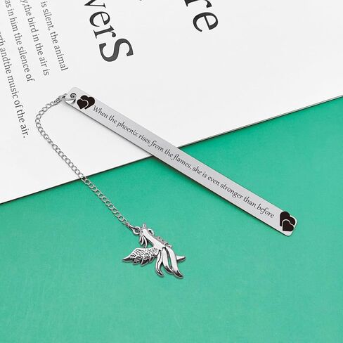 Phoenix Gifts Inspirational Quote Bookmark for Women Men Sister Friends Wife Book Lover Bookish Bookworm Metal Phoenix Bookmark New Beginning Gifts in Saudi Arabia