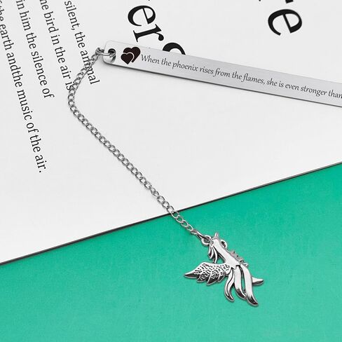 Phoenix Gifts Inspirational Quote Bookmark for Women Men Sister Friends Wife Book Lover Bookish Bookworm Metal Phoenix Bookmark New Beginning Gifts in Saudi Arabia