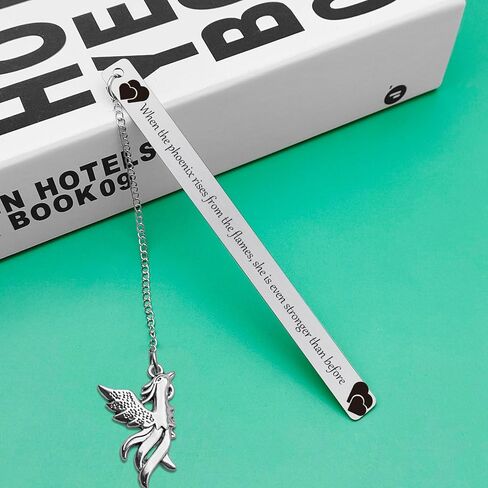 Phoenix Gifts Inspirational Quote Bookmark for Women Men Sister Friends Wife Book Lover Bookish Bookworm Metal Phoenix Bookmark New Beginning Gifts in Saudi Arabia