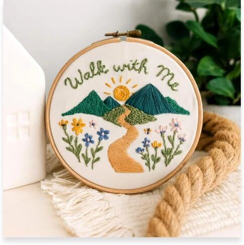 مجموعة تطريز Doodle Beads Walk with Me - موضوع الشباب 2025 LDS، حرفة الخياطة المسيحية DIY، مجموعة الخياطة القائمة على الإيمان للمراهقين والبالغين، هدية LDS للشابات، المعمودية والمبشرين in Kuwait