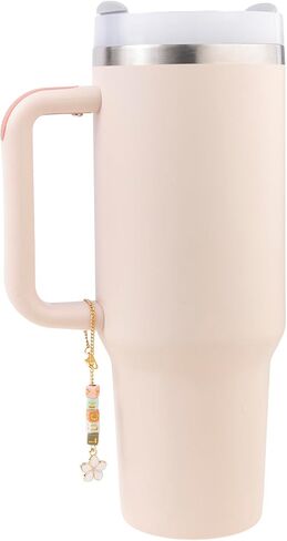 LUBINGSHINE DIY Letter Charm Set for Stanley Cup, 3pcs Charm Chains & 240pcs Beads, Name ID Personalized Handle Chain for Stanley Tumbler, Gift for Women (Gold Color Letter) in Saudi Arabia