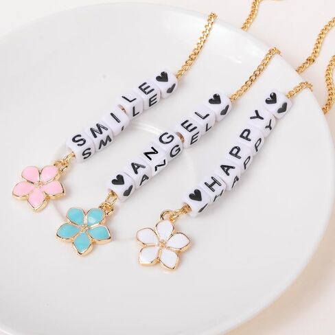 LUBINGSHINE DIY Letter Charm Set for Stanley Cup, 3pcs Charm Chains & 240pcs Beads, Name ID Personalized Handle Chain for Stanley Tumbler, Gift for Women (Gold Color Letter) in Saudi Arabia