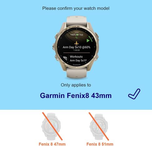 [4 عبوات] واقي شاشة لساعة Garmin Fenix ​​8 AMOLED مقاس 43 ملم + سدادات سيليكون مضادة للغبار، زجاج مقسى مضاد للخدش وخالي من الفقاعات in Saudi Arabia