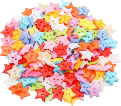Lilaly 200 pcs Star Buttons for Crafts, Sewing Accessories, Suitable for for DIY Crafts, Coats, Shirts, Pants, Shorts (Star) in Saudi Arabia