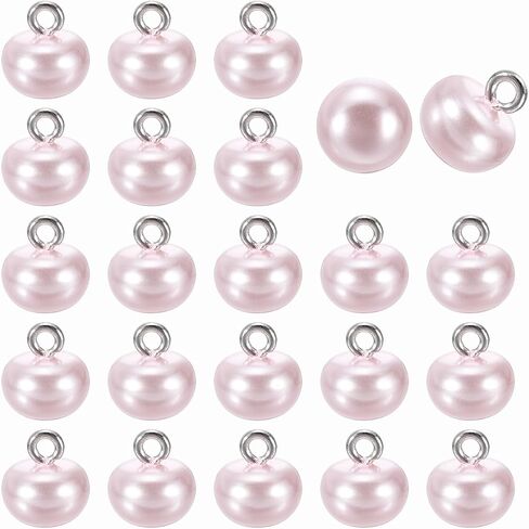 HARFINGTON 24pcs 16L Round Faux Pearl Buttons 10mm 3/8" Half Ball Dome Metal Shank Sewing Buttons Replacement DIY Small Button for Clothing Bridal Wedding Dress DIY Crafts, Light Pink in Saudi Arabia