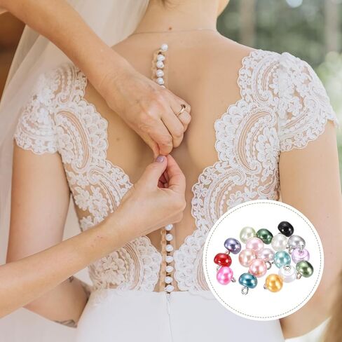 HARFINGTON 24pcs 16L Round Faux Pearl Buttons 10mm 3/8" Half Ball Dome Metal Shank Sewing Buttons Replacement DIY Small Button for Clothing Bridal Wedding Dress DIY Crafts, Light Pink in Saudi Arabia