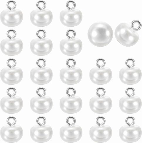 HARFINGTON 24pcs 16L Round Faux Pearl Buttons 10mm 3/8" Half Ball Dome Metal Shank Sewing Buttons Replacement DIY Small Button for Clothing Bridal Wedding Dress DIY Crafts, Light Pink in Saudi Arabia