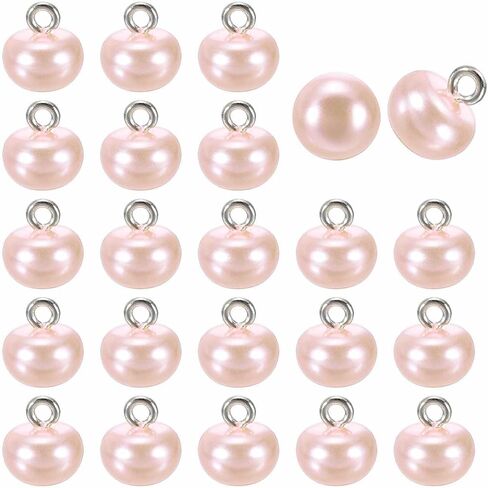 HARFINGTON 24pcs 16L Round Faux Pearl Buttons 10mm 3/8" Half Ball Dome Metal Shank Sewing Buttons Replacement DIY Small Button for Clothing Bridal Wedding Dress DIY Crafts, Light Pink in Saudi Arabia