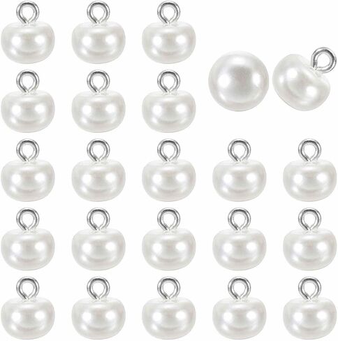HARFINGTON 24pcs 16L Round Faux Pearl Buttons 10mm 3/8" Half Ball Dome Metal Shank Sewing Buttons Replacement DIY Small Button for Clothing Bridal Wedding Dress DIY Crafts, Light Pink in Saudi Arabia