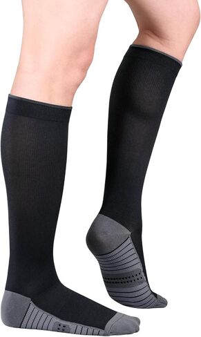 YUEDGE Compression Socks for Men Long Running Cycling Softball Baseball Athletic Sports Socks Flight Socks For Men,5 Pairs in Kuwait