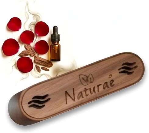 Naturaé Rosy Desert Car Air Freshener – Real Walnut Wood Diffuser with Upgraded Magnetic System – Refillable Scented Oil – Long-Lasting Eco-Friendly Scent – Complete Set – Made in USA in Saudi Arabia
