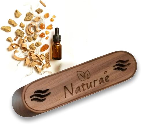 Naturaé Rosy Desert Car Air Freshener – Real Walnut Wood Diffuser with Upgraded Magnetic System – Refillable Scented Oil – Long-Lasting Eco-Friendly Scent – Complete Set – Made in USA in Saudi Arabia