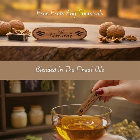 Naturaé Rosy Desert Car Air Freshener – Real Walnut Wood Diffuser with Upgraded Magnetic System – Refillable Scented Oil – Long-Lasting Eco-Friendly Scent – Complete Set – Made in USA in Saudi Arabia