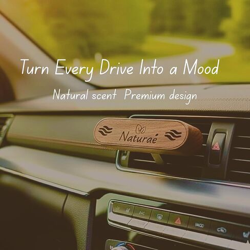 Naturaé Rosy Desert Car Air Freshener – Real Walnut Wood Diffuser with Upgraded Magnetic System – Refillable Scented Oil – Long-Lasting Eco-Friendly Scent – Complete Set – Made in USA in Saudi Arabia