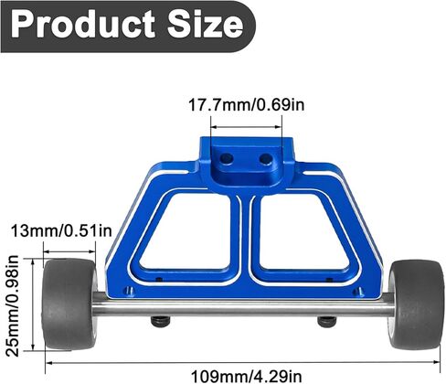 مجموعة قضبان العجلة المصنوعة من الألومنيوم لعجلة الوقوف لـ 1/16 Traxxas Mini XRT VXL-3s 108076-1 Mini Maxx BL-2s 107154-1 جزء ترقيات الشاحنة الوحشية (أزرق) in Kuwait