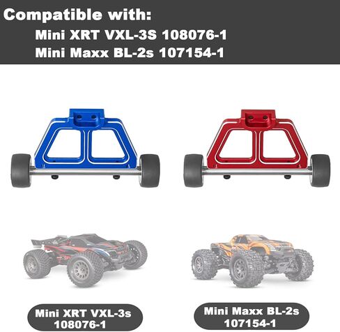 مجموعة قضبان العجلة المصنوعة من الألومنيوم لعجلة الوقوف لـ 1/16 Traxxas Mini XRT VXL-3s 108076-1 Mini Maxx BL-2s 107154-1 جزء ترقيات الشاحنة الوحشية (أزرق) in Kuwait