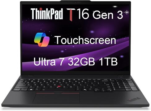 كمبيوتر محمول Lenovo ThinkPad E16 Business (شاشة 16 بوصة FHD+، AMD Ryzen 7 7730U (Beat i7-1255U)، ذاكرة الوصول العشوائي 40 جيجابايت، 2 تيرابايت SSD) بصمة الإصبع، إضاءة خلفية، كاميرا ويب FHD، Wi-Fi، Ethernet، Win 11 Pro مع AI Copilot، 2024 ، أسود in Kuwait