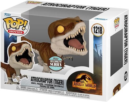 POP Jurassic World Dominion - Atrociraptor (Tiger) #1218 Specialty Series Funko Vinyl Figure (Bundled with Compatible Box Protector Case), Multicolor, 3.75 inches in Saudi Arabia