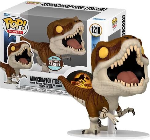 POP Jurassic World Dominion - Atrociraptor (Tiger) #1218 Specialty Series Funko Vinyl Figure (Bundled with Compatible Box Protector Case), Multicolor, 3.75 inches in Saudi Arabia