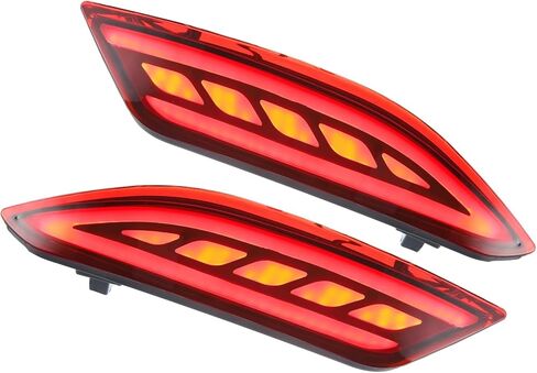 Motoforti Rear Bumper Reflector LED Fog Brake Tail Turn Signal Light 33505T7SA01 33555T7SA01 Red Yellow for Honda HR-V 2015-2021 Red Lens (Set of 2) Long-Lasting in Saudi Arabia