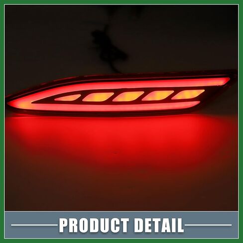 Motoforti Rear Bumper Reflector LED Fog Brake Tail Turn Signal Light 33505T7SA01 33555T7SA01 Red Yellow for Honda HR-V 2015-2021 Red Lens (Set of 2) Long-Lasting in Saudi Arabia