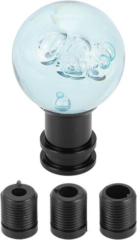Car Gear Shift Knob Acrylic Aluminum Alloy Stick Shifter Lever Knob for Automatic and Manual Vehicle with 3 Adapter Light Blue 1 Set in Saudi Arabia