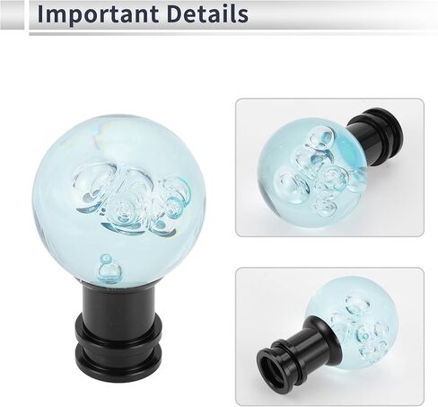 Car Gear Shift Knob Acrylic Aluminum Alloy Stick Shifter Lever Knob for Automatic and Manual Vehicle with 3 Adapter Light Blue 1 Set in Saudi Arabia