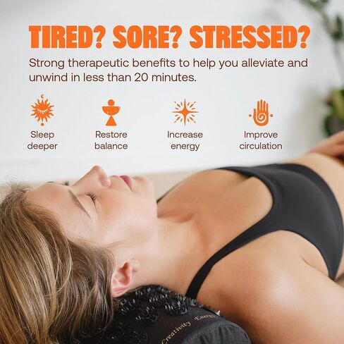 ShaktiMat Premium Acupressure Pillow, Original Intensity in Amber, Massage Muscles, Aid Sleep & Unlock Inner Tension | Similar to Acupuncture, No Needles Required | FSA/HSA Eligible in Kuwait