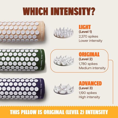 ShaktiMat Premium Acupressure Pillow, Original Intensity in Amber, Massage Muscles, Aid Sleep & Unlock Inner Tension | Similar to Acupuncture, No Needles Required | FSA/HSA Eligible in Kuwait