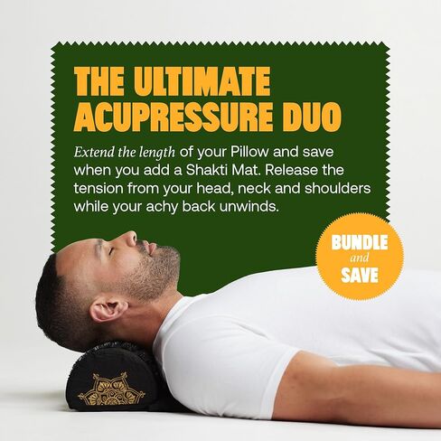 ShaktiMat Premium Acupressure Pillow, Original Intensity in Amber, Massage Muscles, Aid Sleep & Unlock Inner Tension | Similar to Acupuncture, No Needles Required | FSA/HSA Eligible in Kuwait