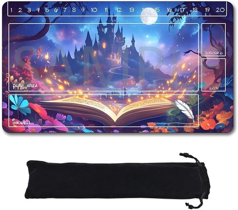Playmats Compatible for Lorcana Playmat Size 24x14 Inches TCG Gaming Mat, Non-Slip Rubber with Zones Play Mat and Free Storage Bag (DIS7) in Saudi Arabia