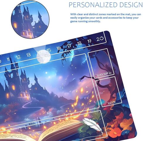 Playmats Compatible for Lorcana Playmat Size 24x14 Inches TCG Gaming Mat, Non-Slip Rubber with Zones Play Mat and Free Storage Bag (DIS7) in Saudi Arabia
