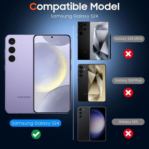 UniqueMe for Samsung Galaxy S24 Ultra Screen Protector, Case Friendly HD Clear Anti-Scratch 9H Tempered Glass for S24 Ultra 2 Pack + Camera Lens Protector 2 Pack 6.8 inch in Kuwait