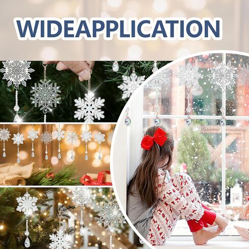 6 Pcs Snowflake Diamond Painting Keychain Kit 5d DIY Diamond Art Suncatchers Wind Chimes Hanging Ornaments for Christmas Crafts Decoration in Saudi Arabia