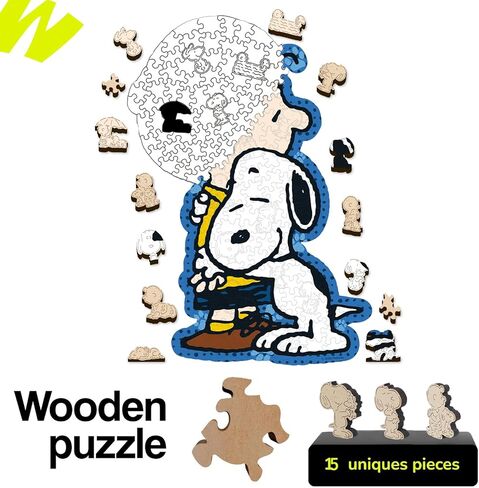 Peanuts Puzzles for Adults – Charlie Brown Wooden Puzzle, 200 Pieces Unique Shaped Jigsaw Puzzles, Snoopy Gifts for Women, 5MM Thick, Officially Licensed Merchandise – Better Together, 9" x 12.8" in Saudi Arabia