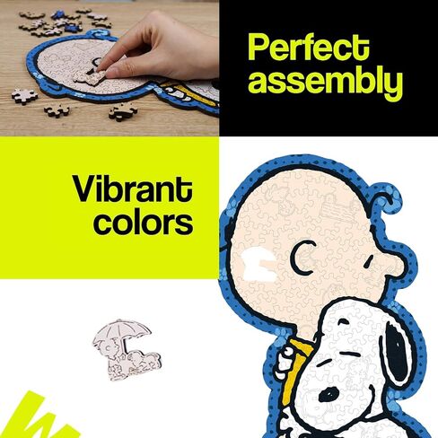 Peanuts Puzzles for Adults – Charlie Brown Wooden Puzzle, 200 Pieces Unique Shaped Jigsaw Puzzles, Snoopy Gifts for Women, 5MM Thick, Officially Licensed Merchandise – Better Together, 9" x 12.8" in Saudi Arabia