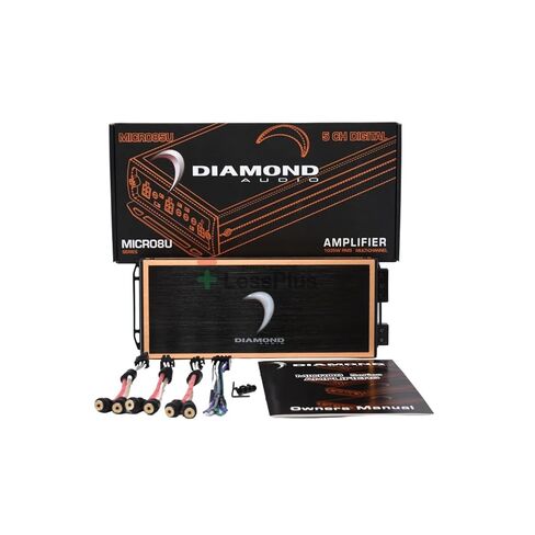 مكبر صوت Diamond Audio MICRO82U للدراجات النارية ثنائي القناة من الفئة D، متوافق مع Harley Davidson، يتضمن مقبض الجهير، 200 واط × 2 @ 4 أوم، 300 واط × 2 @ 2 أوم in Kuwait