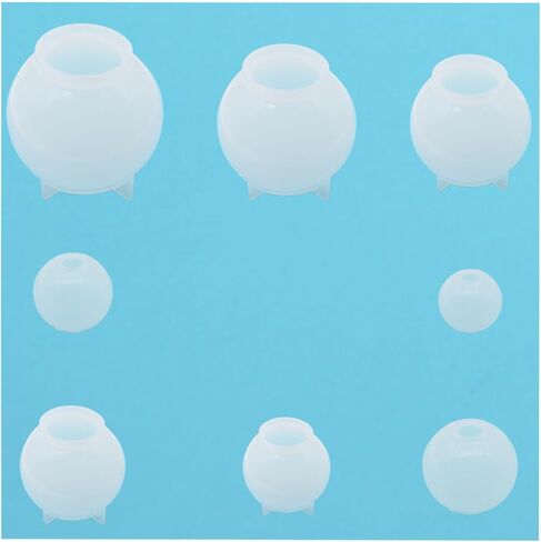 8 Pcs Sphere Resin Molds 3D Seamless Ball Shaped Silicone Molds Resin Epoxy Molds for Home Decor Flowers Preservation in Saudi Arabia