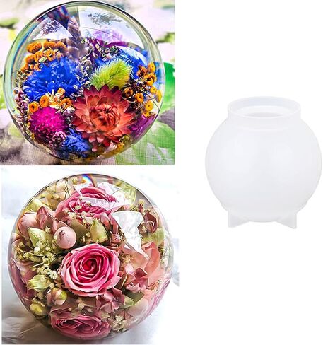 8 Pcs Sphere Resin Molds 3D Seamless Ball Shaped Silicone Molds Resin Epoxy Molds for Home Decor Flowers Preservation in Saudi Arabia