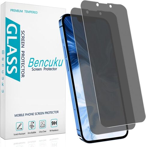by HPTech (2 Pack) Privacy Screen Protector Designed for iPhone 8 Plus and iPhone 7 Plus 5.5-inch Anti-Spy Tempered Glass, Anti Scratch, Bubble Free in Kuwait