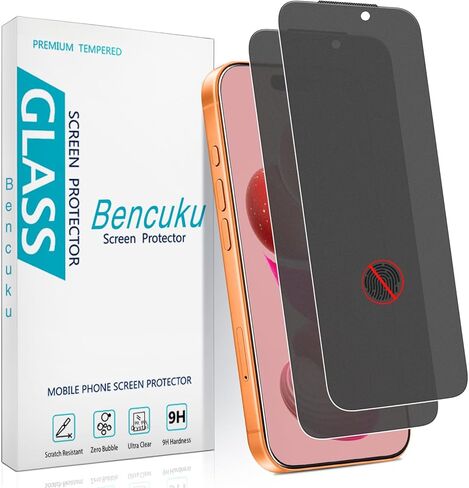 by HPTech (2 Pack) Privacy Screen Protector Designed for iPhone 8 Plus and iPhone 7 Plus 5.5-inch Anti-Spy Tempered Glass, Anti Scratch, Bubble Free in Kuwait