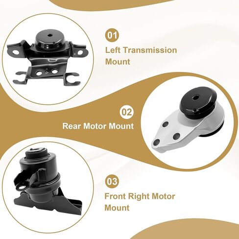 PartsFlow 3PCS Engine Motor Mount and Transmission Mount Set Compatible with Ford Escape Mazda Tribute 2001 2002 2003 2004, L4 2.0L V6 3.0L, Sport Utility, 3L8Z6038EA, 4L8Z6068EA in Saudi Arabia