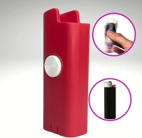 FLKR LYTR® Flicker Spinner Lighter Case - Multifunctional Case for EDC Enthusiasts. Durable, Pocket-Sized Gift for Adults with ADHD (Mushroom Small Design - Single) - for Standard BIC Lighters in Saudi Arabia