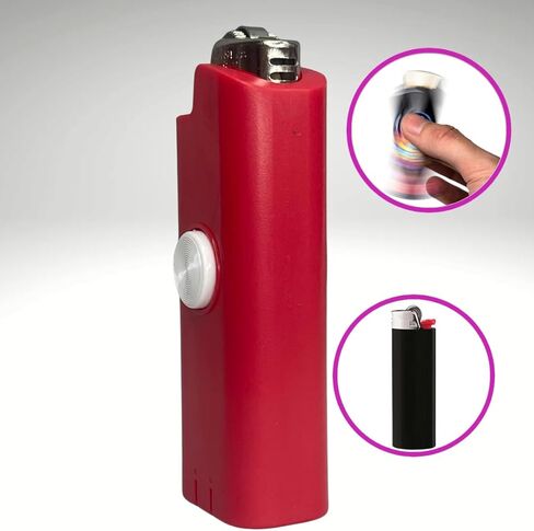 FLKR LYTR® Flicker Spinner Lighter Case - Multifunctional Case for EDC Enthusiasts. Durable, Pocket-Sized Gift for Adults with ADHD (Mushroom Small Design - Single) - for Standard BIC Lighters in Saudi Arabia
