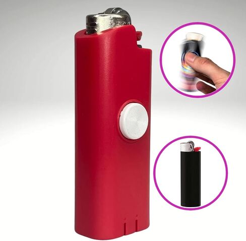 FLKR LYTR® Flicker Spinner Lighter Case - Multifunctional Case for EDC Enthusiasts. Durable, Pocket-Sized Gift for Adults with ADHD (Mushroom Small Design - Single) - for Standard BIC Lighters in Saudi Arabia