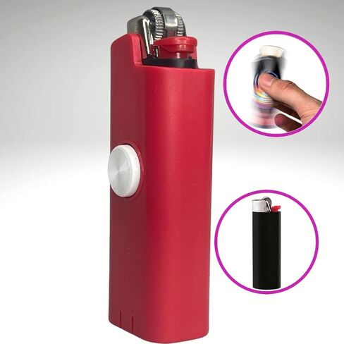 FLKR LYTR® Flicker Spinner Lighter Case - Multifunctional Case for EDC Enthusiasts. Durable, Pocket-Sized Gift for Adults with ADHD (Mushroom Small Design - Single) - for Standard BIC Lighters in Saudi Arabia