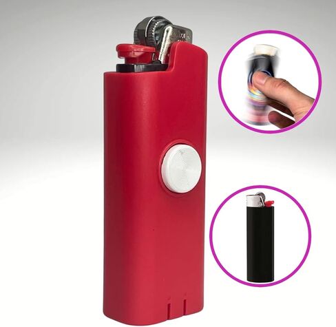 FLKR LYTR® Flicker Spinner Lighter Case - Multifunctional Case for EDC Enthusiasts. Durable, Pocket-Sized Gift for Adults with ADHD (Mushroom Small Design - Single) - for Standard BIC Lighters in Saudi Arabia