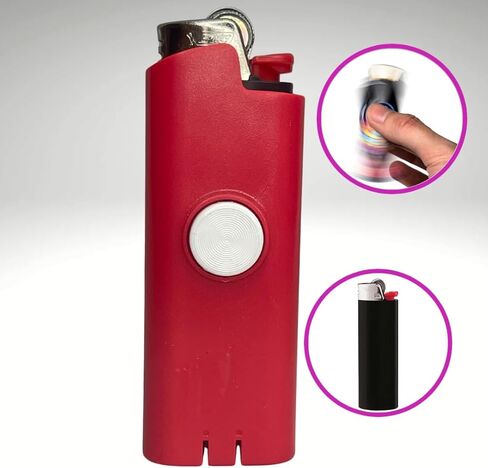 FLKR LYTR® Flicker Spinner Lighter Case - Multifunctional Case for EDC Enthusiasts. Durable, Pocket-Sized Gift for Adults with ADHD (Mushroom Small Design - Single) - for Standard BIC Lighters in Saudi Arabia